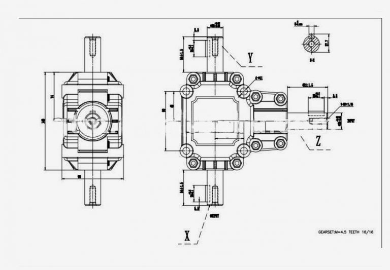 Fertilizer Spreader Gearbox Machine Drawing